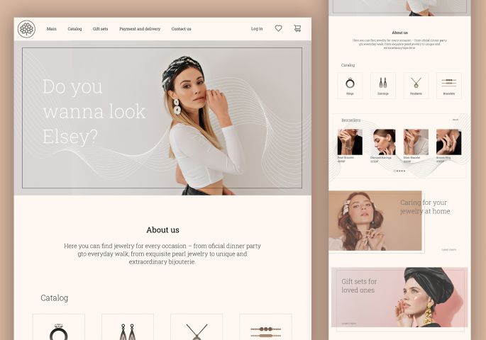 Лендинг для ювелирного онлайн магазина