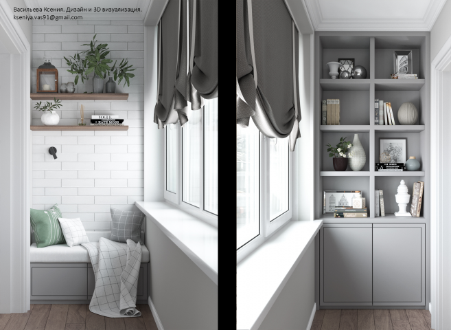 Проект площадью 100 кв.м. в Выхино-Жулебино. Балкон №1