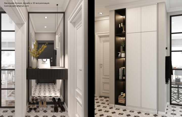 Проект площадью 100 кв.м. в Выхино-Жулебино. Прихожая.