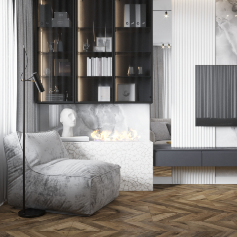 Дизайн кухни-гостиной, 19 кв.м