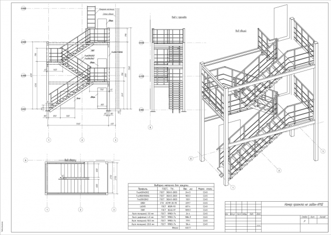 Лестница проект КМД