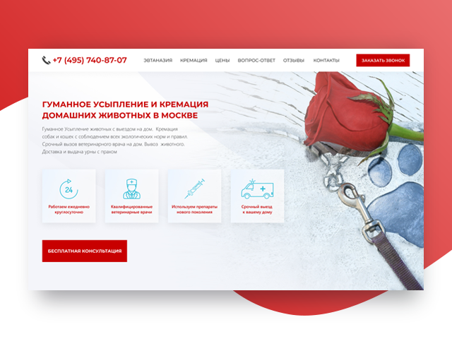 5 однотипных Landing Page для ветеринарной клиники "Зоомедик"