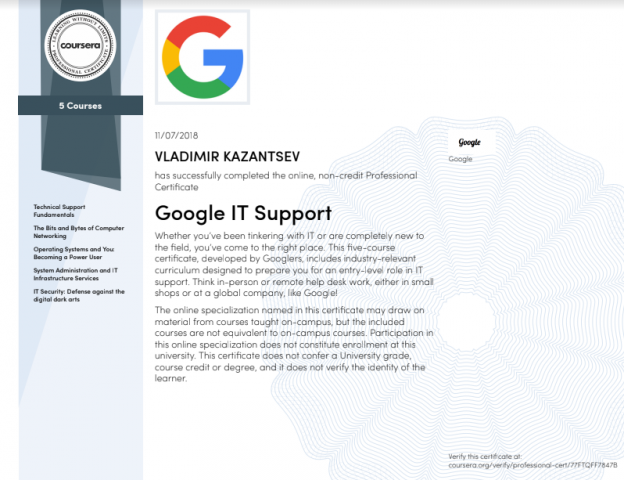 Google IT Support