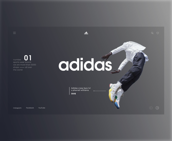 Adidas. Hero screen