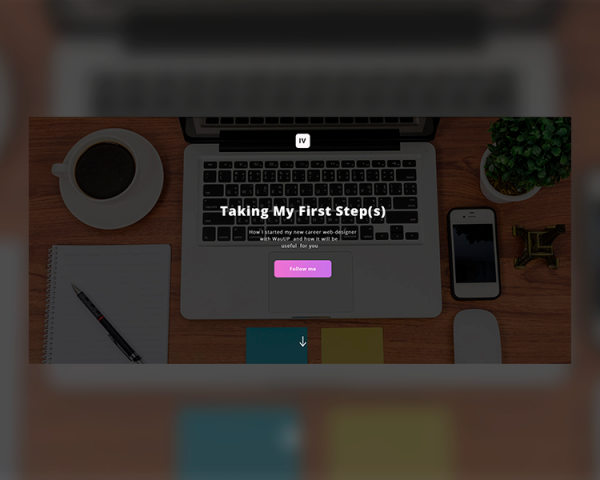 Landing page for designer