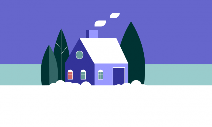 домик зимой