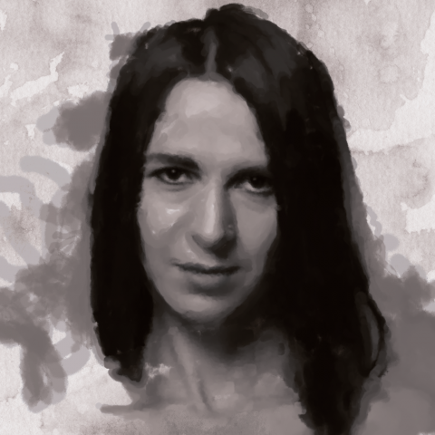 С фото , с эффектом акварель.