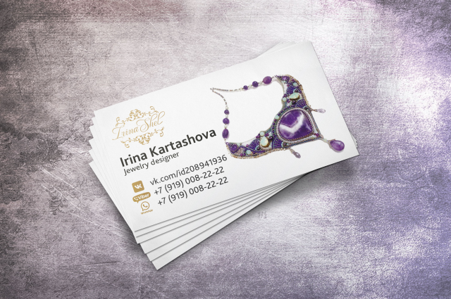 Визитка для дизайнера украшений