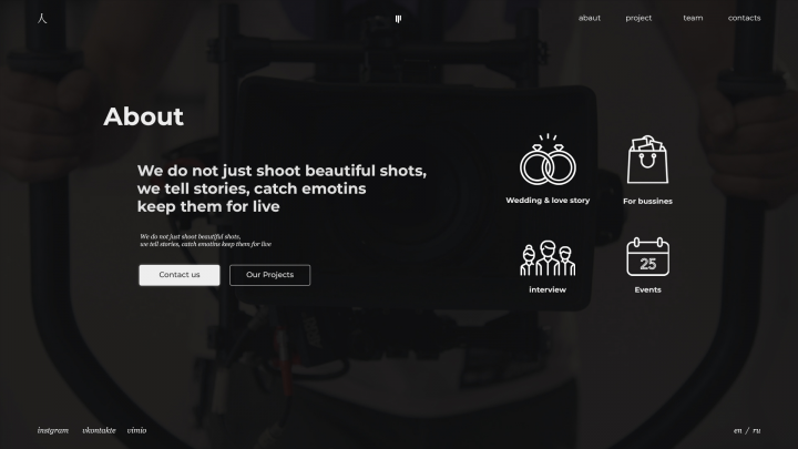 Abaut me Сайт для фотогрофа