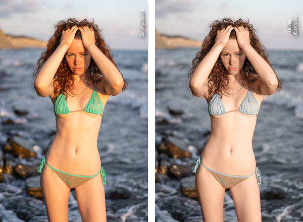 Ретушь фото в купальнике