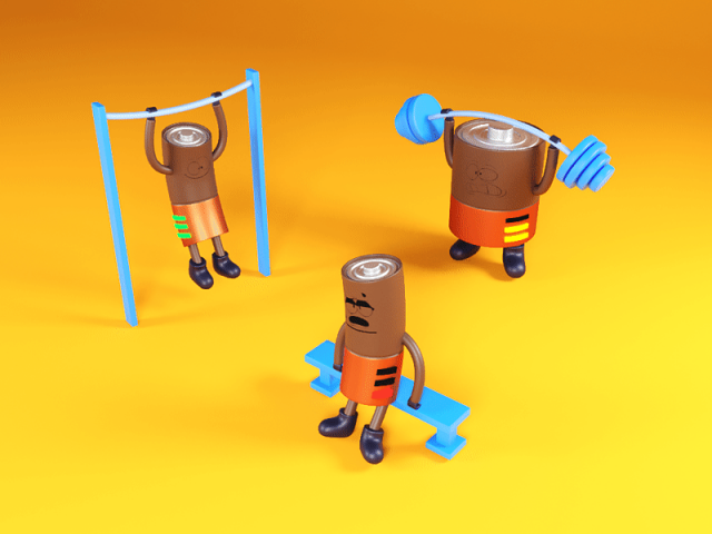 Batteries motion design 3D