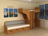Двух ярусная кровать в детскую. Фрегат