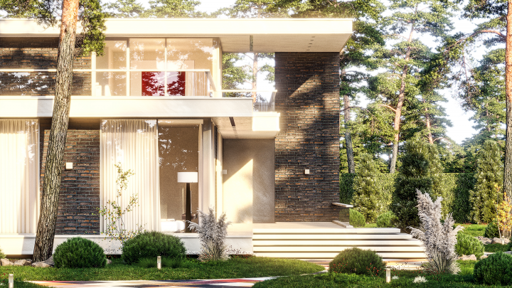 Декорирование фасада и создание ландшафта