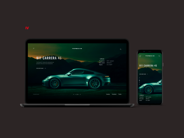 Разработка дизайна сайта и приложения для компании Porsche