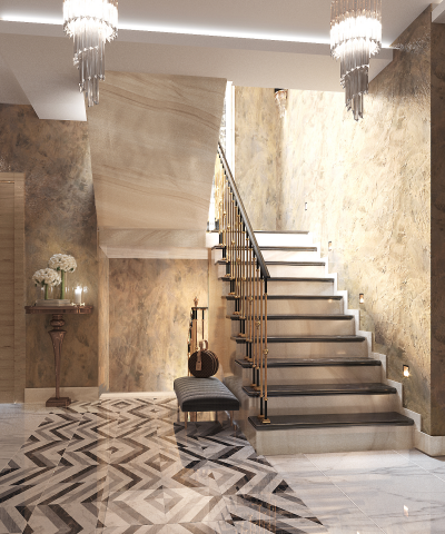 Визуализация лестничного холла