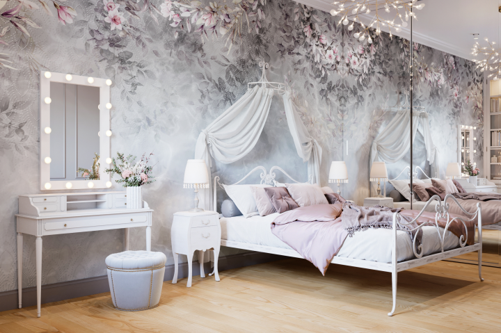 Дизайн проект интерьера спальни девочки- подростка