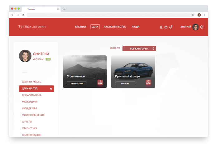 Социальная сеть, которая помогает достигать цели