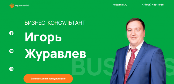 Лендинг на cms Wordpress Бизнес-консультант