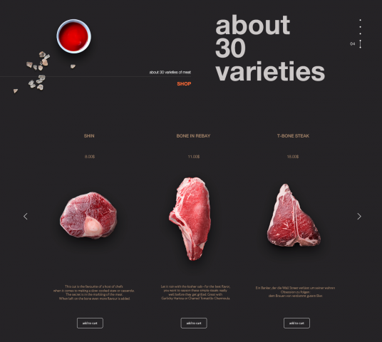 Landing Page Meat recepies