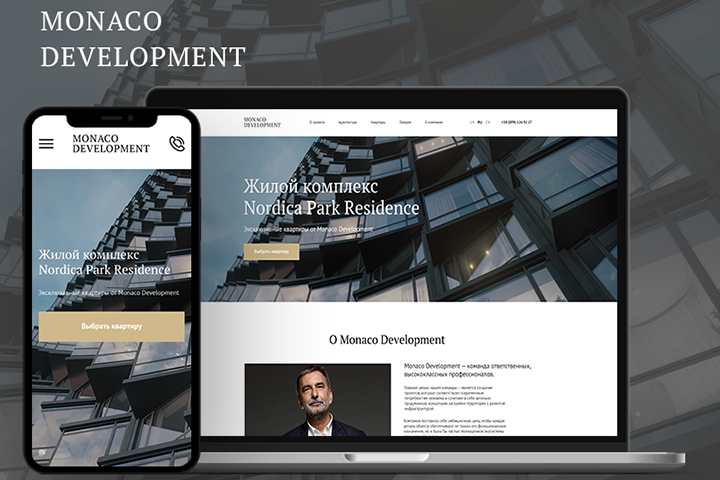 Landing Page для Monaco Development