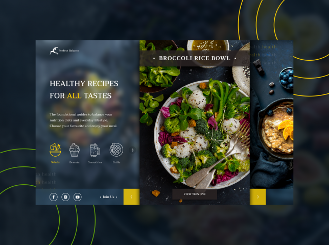 Дизайн-концепт для сайта с рецептами ПП