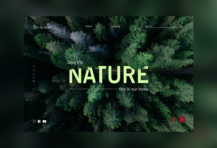 Первый экран-концепт для GoGreen