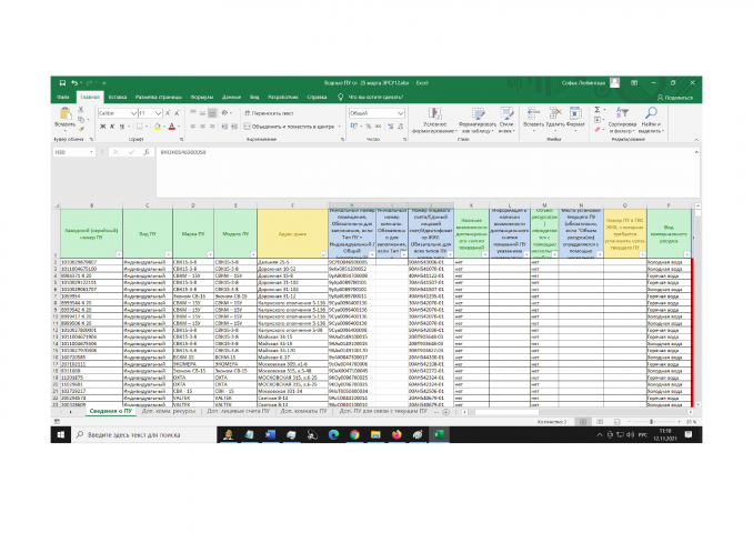 Шаблон импорта приборов учета в АИС ГИС ЖКХ