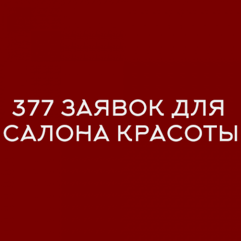 377 заявок из Instagram для салона красоты