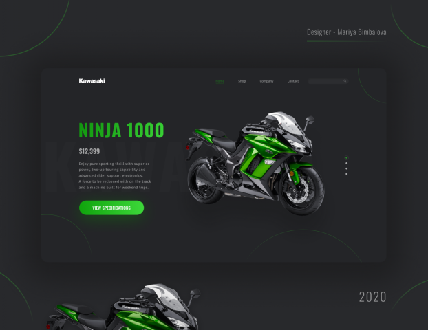 Концепт Landing Page Kawasaki