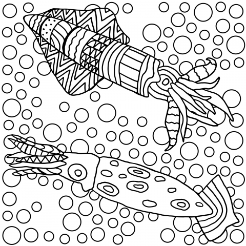 Иллюстрация из серии с морскими животными для раскраски