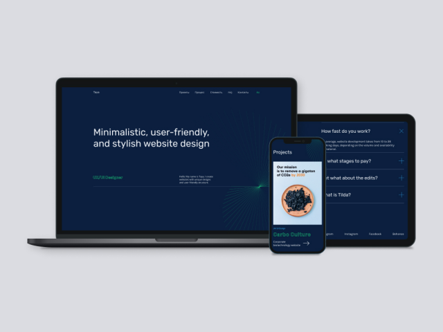 Сайт-портфолио на Тильде