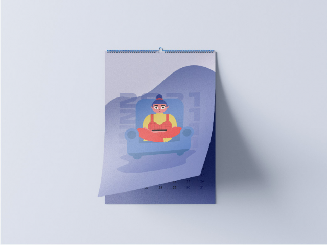 Настенный перекидной адвент календарь на 12 месяцев