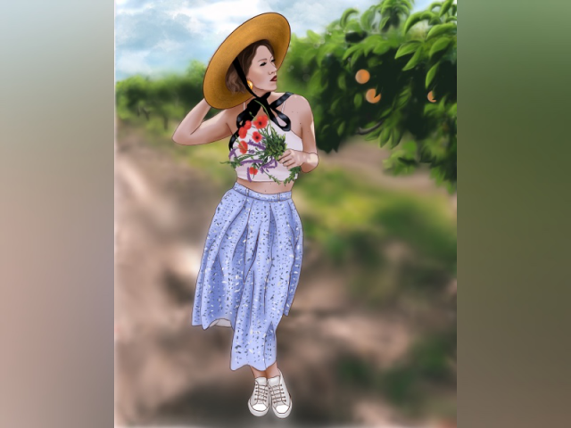 Девушка в саду