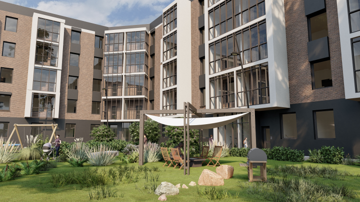 Визуализация проекта секционного дома