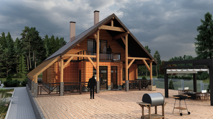 Визуализация проекта гостевого домика