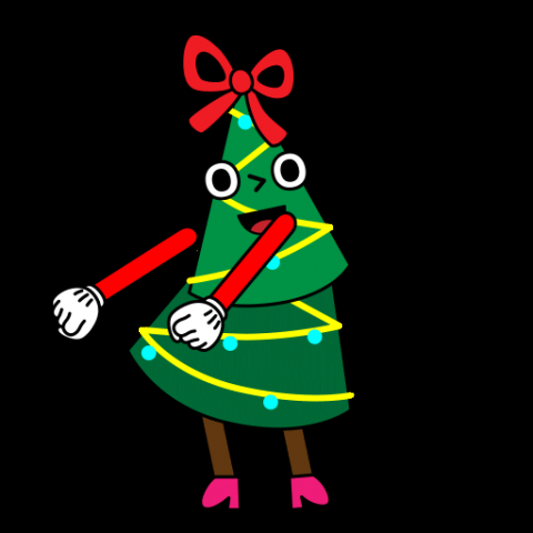 Dancing tree. Animated sticker.