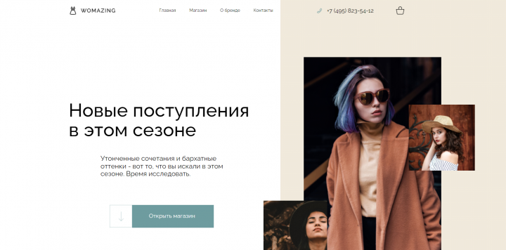 Верстка сайта для Womazing