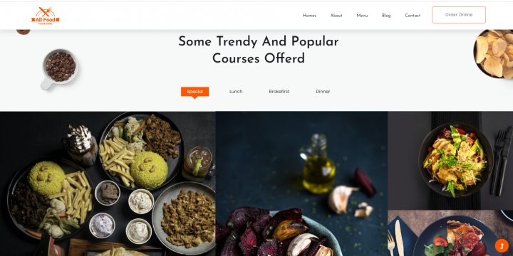 Верстка сайта для компании All food