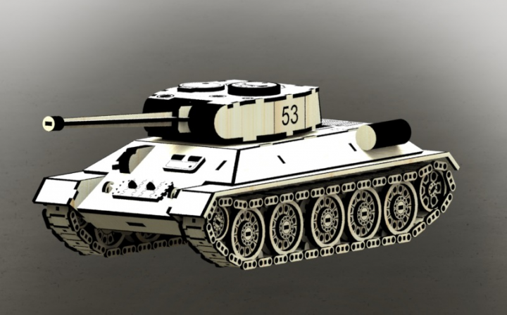3D пазл  танк Т-34