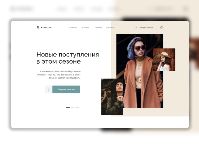 Вёрстка интернет магазина "Womazing"