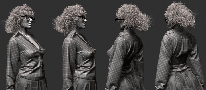 Student-scientist (woman dressed in Shirt)
