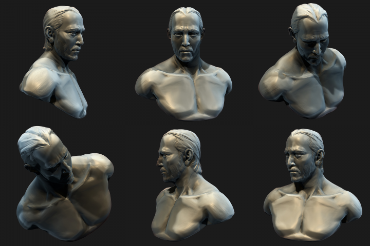 Sculpture sketch of Keanu Reeves as John Wick