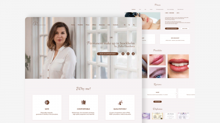 Landing page для мастера перманентного макияжа