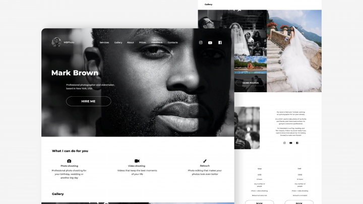 Landing page для фотографа