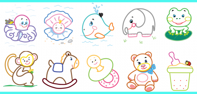 Пример  раскрасок 3-5 цветами для детей 3-5 лет