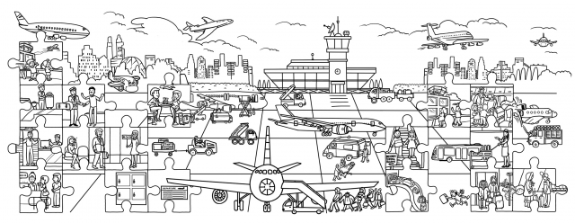 Раскраска-плакат. Стилистика Виммельбухов.