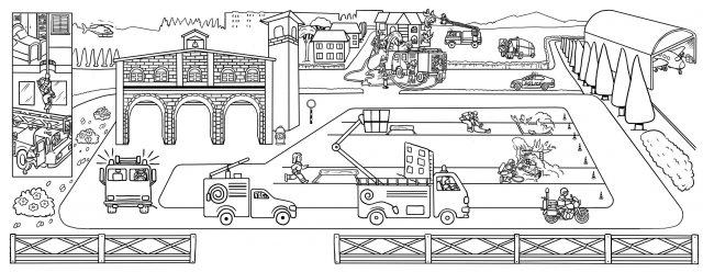 Раскраска-плакат. Стилистика Виммельбухов.