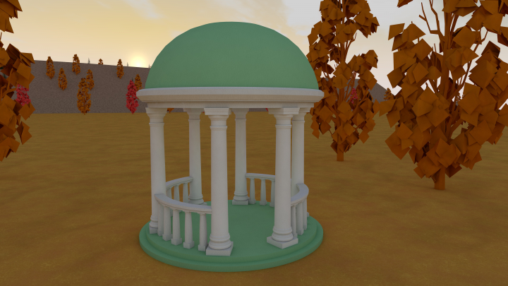 Модель ротонды в стиле классицизм в программе ArchiCAD