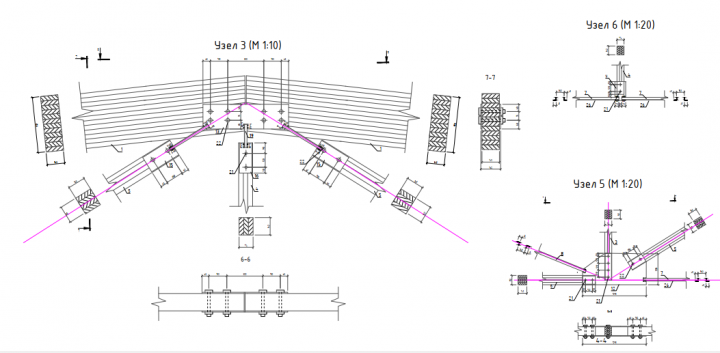 Чертеж деревянной фермы промышленного одноэтажного здания
