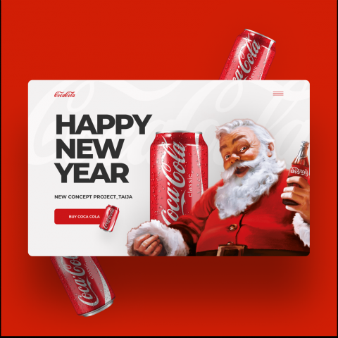 Banner brand Coca Cola (в рамках курса по веб-дизайну)